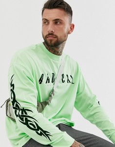 Oversize-лонгслив с надписью Radical на груди и принтом на рукавах ASOS DESIGN - Зеленый