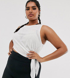 Полупрозрачный топ с завязкой ASOS 4505 Curve - Белый