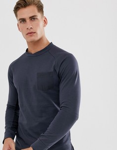 Серый трикотажный лонгслив с рукавами реглан Jack & Jones Premium - Серый