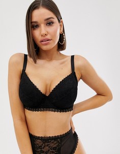 Кружевной уплотненный бюстгальтер-балконет на косточках ASOS DESIGN Fuller Bust Everly - Черный