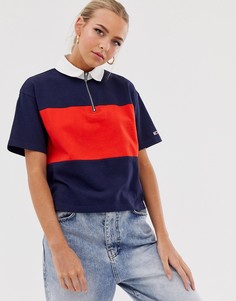 Поло с логотипом Tommy Jeans - Темно-синий