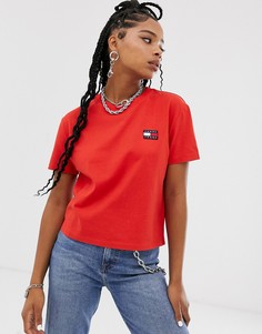 Футболка из переработанных материалов с нашивкой-логотипом Tommy Jeans - Красный