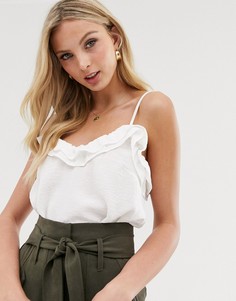 Топ на бретельках с оборками ASOS DESIGN - Белый