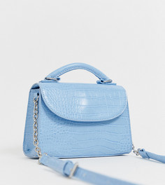 Сумка через плечо с эффектом крокодиловой кожи My Accessories London Exclusive - Синий