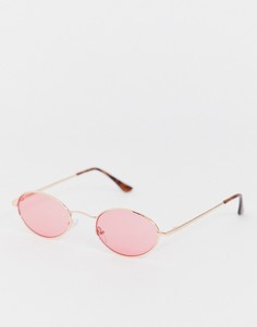 Круглые солнцезащитные очки цвета розового золота AJ Morgan - Золотой