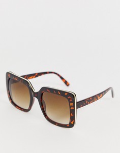 Квадратные солнцезащитные oversize-очки в черепаховой оправе AJ Morgan - Коричневый
