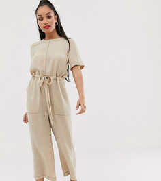 Комбинезон с контрастной строчкой ASOS DESIGN Petite - Бежевый