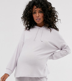 Худи в стиле casual из мягкого трикотажа в рубчик ASOS DESIGN Maternity - Фиолетовый