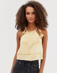 Боди на бретельках с вышивкой Free People Trust Me