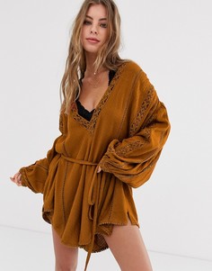 Ромпер с вышивкой Free People I Mean It