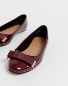 Темно-бордовые балетки с бантом ASOS DESIGN Lexy