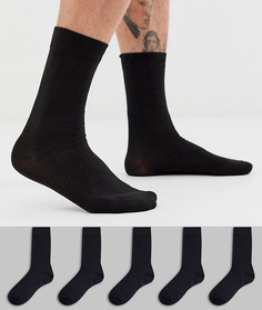 5 пар черных носков Brave Soul - Черный