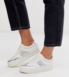 Кроссовки на платформе для широкой стопы (белый/серебристый) ASOS DESIGN Detect