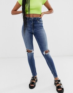 Рваные джинсы скинни Cheap Monday High Spray - Синий