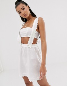 Пляжный сарафан с вышивкой ришелье ASOS DESIGN - Белый