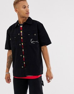 Черная джинсовая рубашка с короткими рукавами Karl Kani Signature