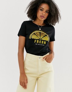 Топ с короткими рукавами Only - Черный