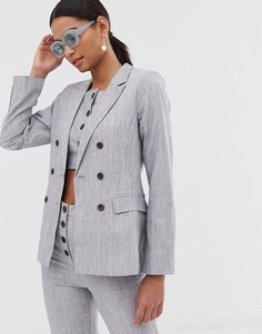 Двубортный блейзер Fashion Union co-ord - Серый