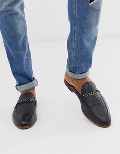 Черные кожаные лоферы с открытой пяткой KG by Kurt Geiger - Черный