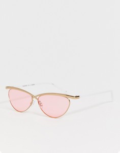 Розовые солнцезащитные очки в круглой оправе Le Specs teleport ya - Розовый