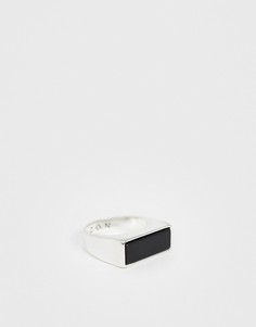 Серебристое кольцо с прямоугольным камнем Icon Brand - Серебряный