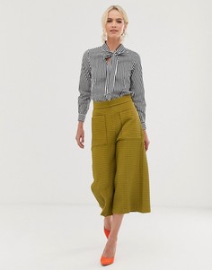 Укороченные брюки с широкими штанинами Closet - Желтый
