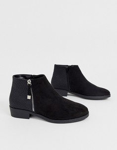 Черные ботинки челси на плоской подошве New Look - Черный
