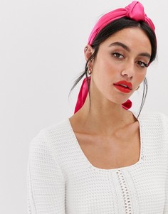 Головной шарф с декоративным узлом ASOS DESIGN - Розовый