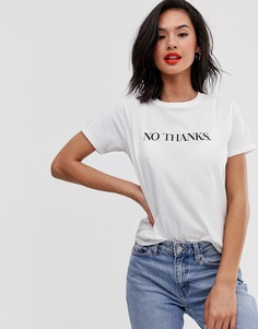Футболка с надписью no thanks ASOS DESIGN - Белый