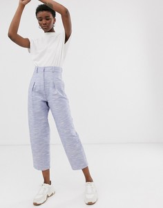 Широкие брюки из фактурного хлопка ASOS WHITE - Синий