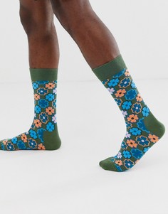 Носки с цветочным принтом в стиле ретро Happy Socks - Мульти
