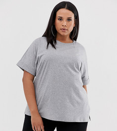 Серая меланжевая футболка бойфренда ASOS DESIGN Curve - Серый