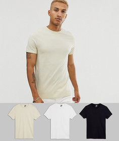 Набор из 3 футболок из органического материала с круглым вырезом ASOS DESIGN Скидка
