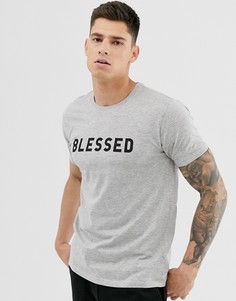 Футболка с надписью Brave Soul - Серый