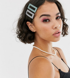 Набор из 2 заколок для волос с блестками Reclaimed Vintage inspired - Мульти