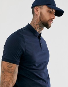 Трикотажное поло с короткими рукавами ASOS DESIGN - Темно-синий