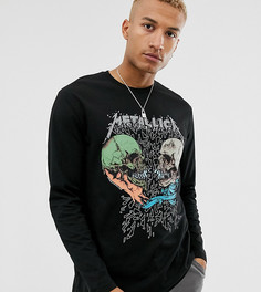 Свободный лонгслив с принтом черепов ASOS DESIGN Metallica