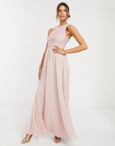 Платье макси со складками на лифе ASOS DESIGN - Розовый