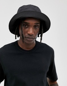Черная панама из нейлона с широкими полями ASOS DESIGN - Черный