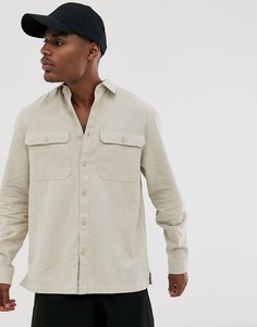 Светло-бежевая фактурная рубашка навыпуск с двумя карманами ASOS DESIGN - Кремовый