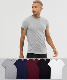 5 футболок с отворотами на рукавах ASOS DESIGN Скидка