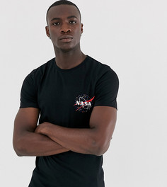 Узкая футболка с принтом на груди ASOS DESIGN Tall NASA - Черный