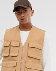 Светло-коричневый жилет в стиле милитари ASOS DESIGN - Рыжий