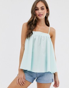 Хлопковый топ на бретельках ASOS DESIGN - Зеленый