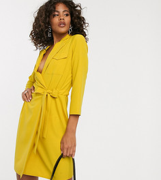 Платье-смокинг мини в стиле милитари ASOS DESIGN Tall - Желтый