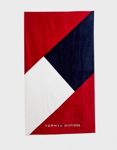 Полотенце красного/белого/темно-синего цвета с изображением логотипа-флага по диагонали Tommy Hilfiger - Мульти