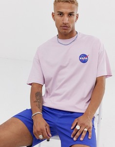 Oversize-футболка с нагрудным принтом Nasa ASOS DESIGN - Розовый