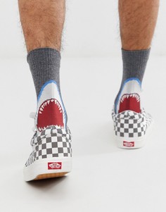 Спортивные носки с принтом акулы сзади ASOS DESIGN - Белый