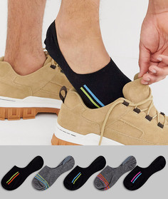 5 пар спортивных носков с яркими полосками ASOS DESIGN - Мульти