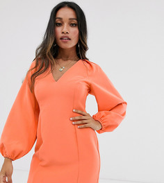 Платье мини с короткими рукавами и открытой спиной ASOS DESIGN Petite - Оранжевый